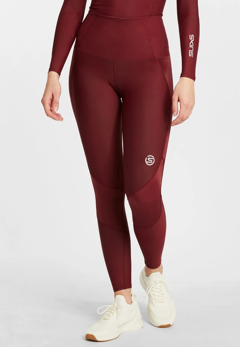 SKINS KOMPRESSIONSHOSE THERMAL LONG - Tights - Burgundy 1 SKINS KOMPRESSIONSHOSE THERMAL LONG - Tights - Burgundy