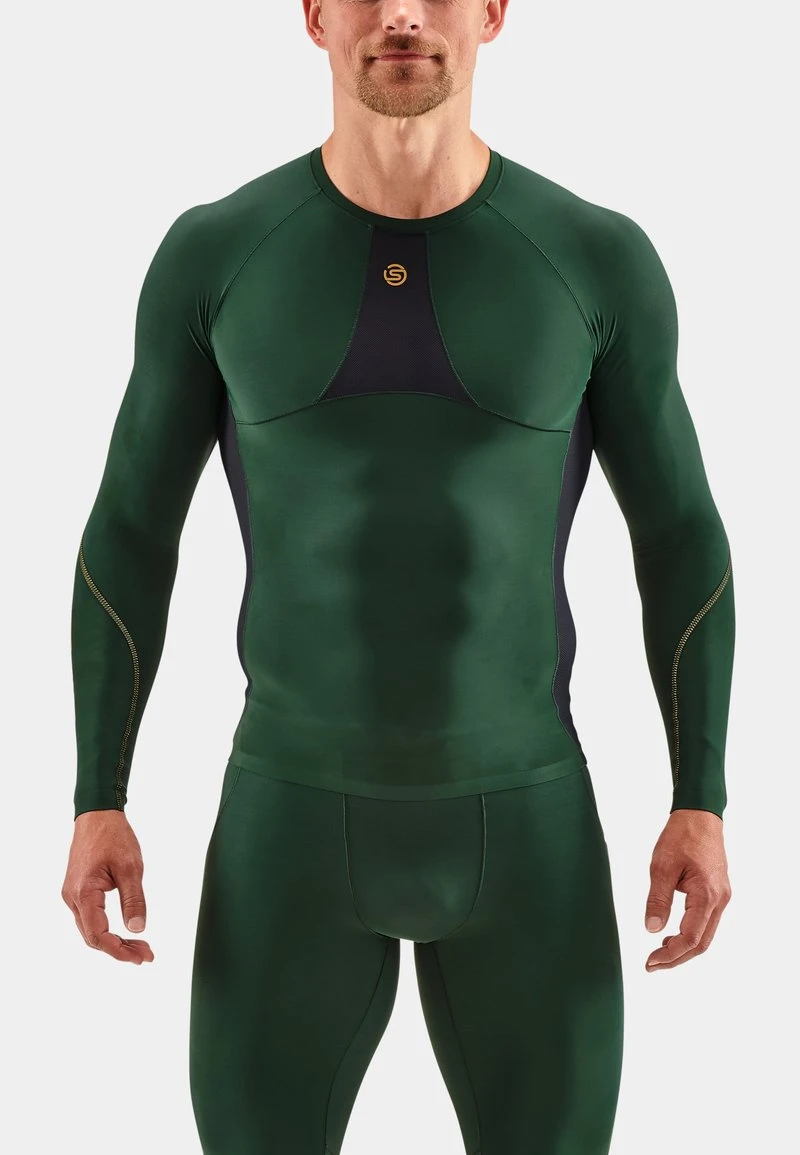 SKINS KOMPRESSIONSSHIRT S5 - Langarmshirt - Green Grey 1 SKINS KOMPRESSIONSSHIRT S5 - Langarmshirt - Green Grey