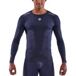 SKINS 3-Series Active Langarm-Shirt - Navy Blue