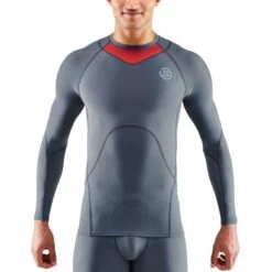 SKINS 3-Series Langarm-Shirt - Charcoal