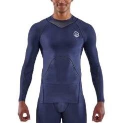 SKINS 3-Series Langarm-Shirt - Navy Blue