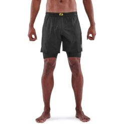 SKINS 3-Series Superpose Fitness-Hose 2-in-1 - Schwarz