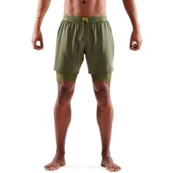 SKINS 3-Series Superpose Fitness-Hose 2-in-1 - Khaki