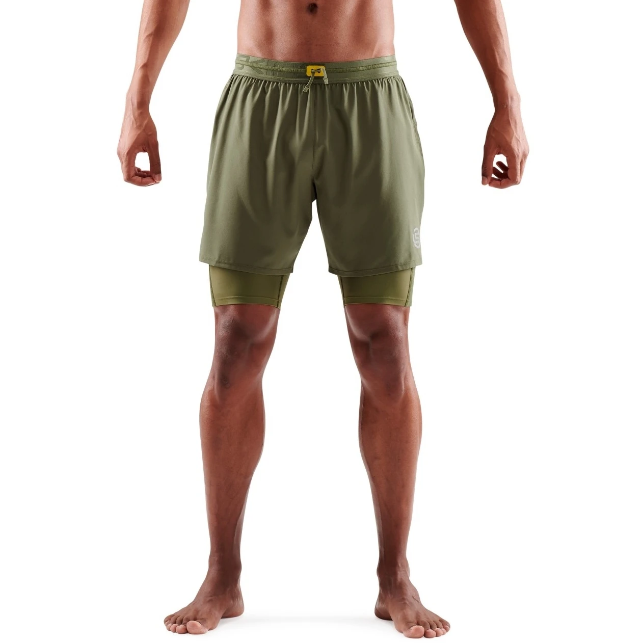 SKINS 3-Series Superpose Fitness-Hose 2-in-1 - Khaki 1 SKINS 3-Series Superpose Fitness-Hose 2-in-1 - Khaki