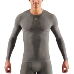 SKINS 5-Series Top Langarm-Shirt - Charcoal