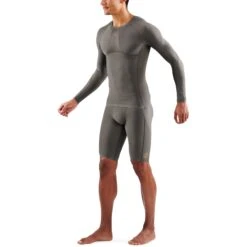 SKINS 5-Series Top Langarm-Shirt - Charcoal -Skins skins 5 series top long sleeve charcoal 5 1390854