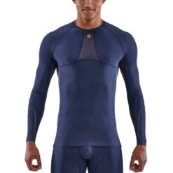SKINS 5-Series Top Langarm-Shirt - Navy Blue