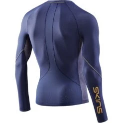 SKINS 5-Series Top Langarm-Shirt - Navy Blue -Skins skins 5 series top long sleeve navy blue 2 1393482