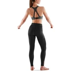 SKINS 5-Series Damen Pocket Long Tights - Schwarz -Skins skins 5 series women pocket long tight black 7 1495106