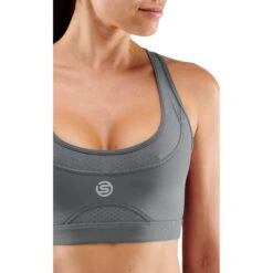 SKINS 3-Series Damen Elite Bra-Top - Charcoal -Skins skins activewear women 3 series elite bra charcoal 3 1131677