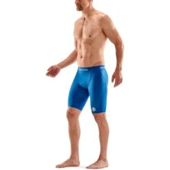 SKINS 1-Series Half Tights - Bright Blue -Skins skins compression 1 series half tights bright blue 4 1131217