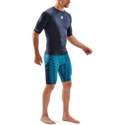 SKINS 1-Series Kurzarmshirt - Navy Blue -Skins skins compression 1 series short sleeve top navy blue 6 1130828