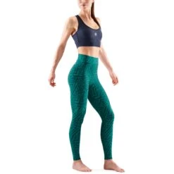 SKINS Compression 3-Series Damen Soft Long Tights - Lt Teal Angle -Skins skins compression 3 series women soft long tights lt teal angle 3 1232323