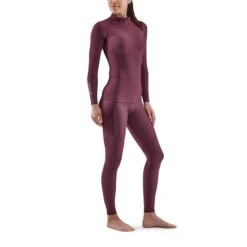 SKINS Compression 3-Series Thermoshirt Damen - Burgundy -Skins skins compression 3 series women thermal long sleeve top burgundy 4 892898