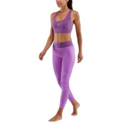 SKINS Compression 3-Series Long Tights Damen - Linear Amethyst -Skins skins compression 3 series womens long tights linear amethyst 3 1067975