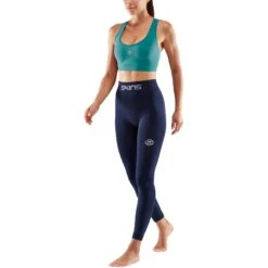 SKINS Compression Damen 3-Series Nahtlose Long Tights - Navy Blue -Skins skins compression 3 series womens seamless long tights navy blue 6 1068050