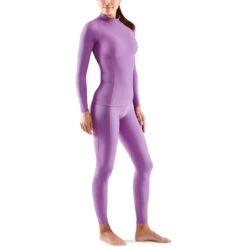 SKINS Compression 3-Series Thermoshirt Damen - Amethyst -Skins skins compression 3 series womens thermal long sleeve top amethyst 1 1067604