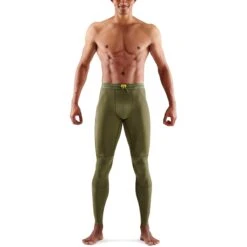 SKINS Compression 5-Series Long Tights - Khaki -Skins skins compression 5 series long tights khaki 5 1232351