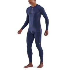 SKINS 5-Series Top Langarm-Shirt - Navy Blue -Skins skins compression 5 series men top long sleeve navy blue 3 893704