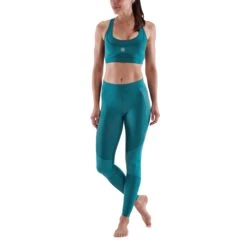 SKINS Compression 5-Series 7/8 Tights Damen - Teal -Skins skins compression 5 series women long tights teal 2 894011