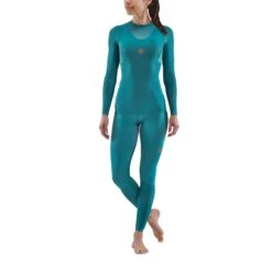 SKINS Compression 5-Series Langarmshirt Damen - Teal 9 SKINS Compression 5-Series Langarmshirt Damen - Teal -Skins skins compression 5 series women top long sleeve teal 2 894144